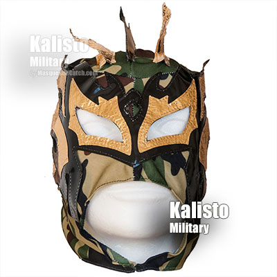 "Kalisto Militar" Máscara de lucha para niños - Tejidos ligeros Aspecto de camuflaje de color 