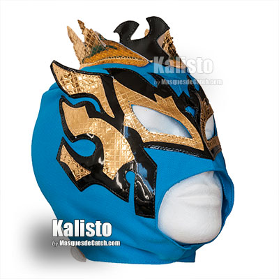 Mascara de "Kalisto" en tela para niños - Azul y Oro