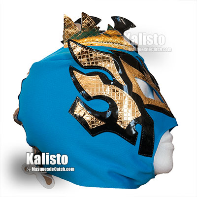 Mascara de "Kalisto" en tela para niños - Azul y Oro