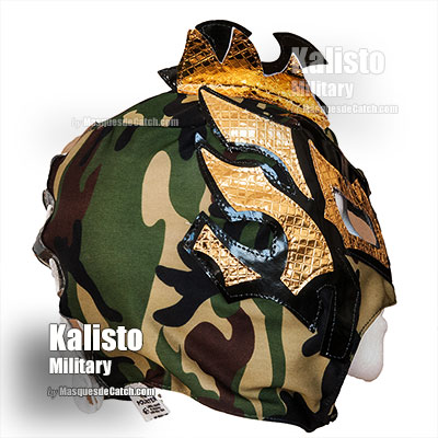 "Kalisto Militar" Máscara de lucha para niños - Tejidos ligeros Aspecto de camuflaje de color 
