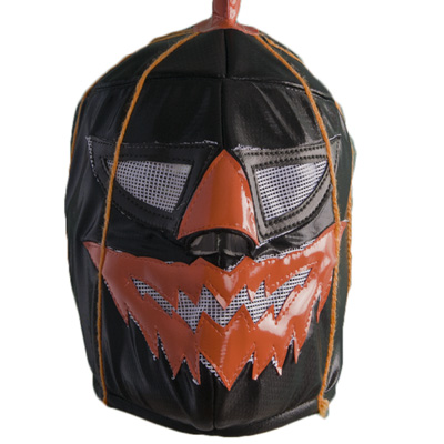 Máscara de "Halloween Pumpkin Black" estilo luchador